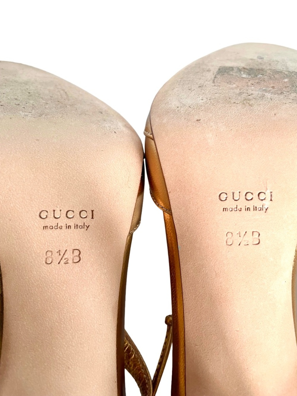Gucci Tom Ford Era Gold Metallic Strappy Heels Y2K Size 8.5 - Picture 13 of 15